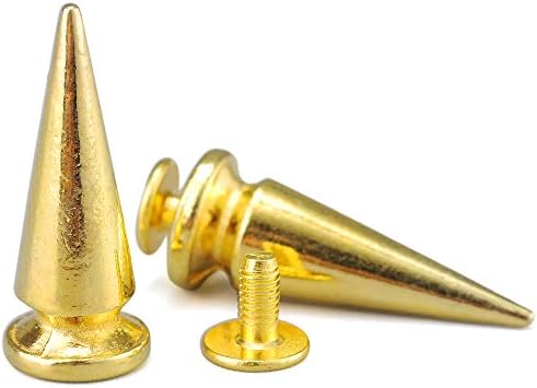 YORANYO 20 Sets 25MM Silver Color Metallic Spikes and Studs 1" Metal Bullet Cone Spikes Screw Back Large Punk Studs and Spikes for Clothing Shoes