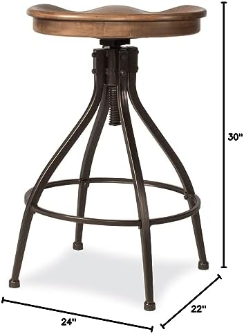 Hillsdale Worland Metal Backless Adjustable Height Stool