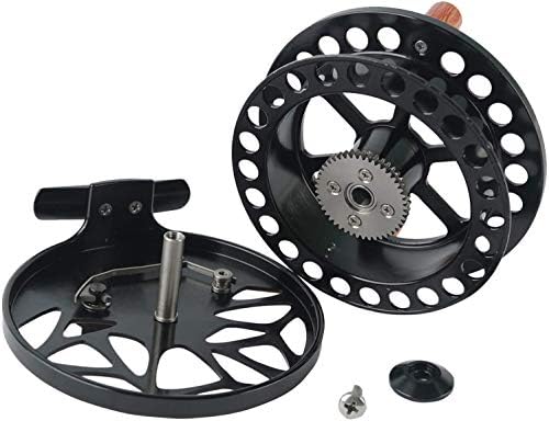 Maxcatch Center Pin Floating Fishing Reel Aluminum CNC Machined Centerpin Reel 4 1/2 INCH 110MM (Black)