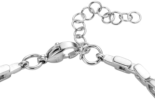 Black Cubic ZirconiaBracelet in Stainless Steel 6.50 In