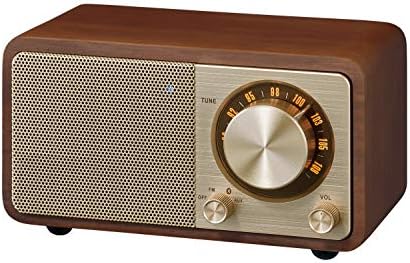 Sangean WR-7GW Wood Cabinet Mini Bluetooth Speaker with FM Tuner and Aux-in Special Edition Color Gold/Walnut