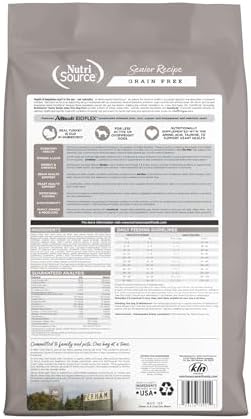 NutriSource Senior Dry Dog Food, Chicken & Rice, 26 lb | Probiotic & Prebiotic Support, Glucosamine & Chondroitin, Grain Inclusive, No Corn Wheat or Soy