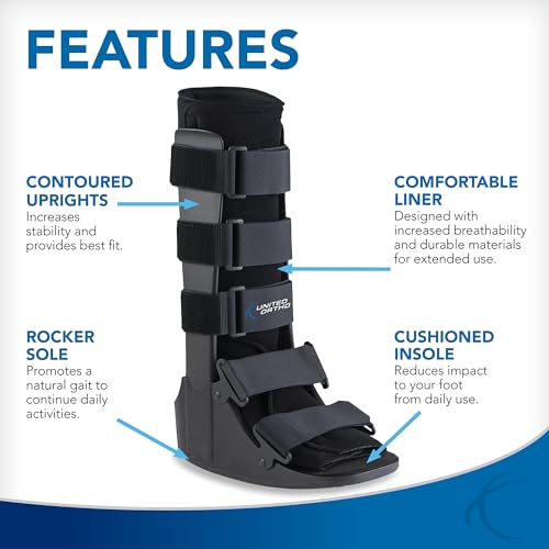 United Ortho Cam Walker Fracture Boot, Medium, Black