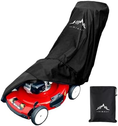 Himal Outdoors Push Lawn Mower Cover Waterproof Lawnmower Cover, Black | Heavy Duty 600D Oxford, Waterproof, UV Protection