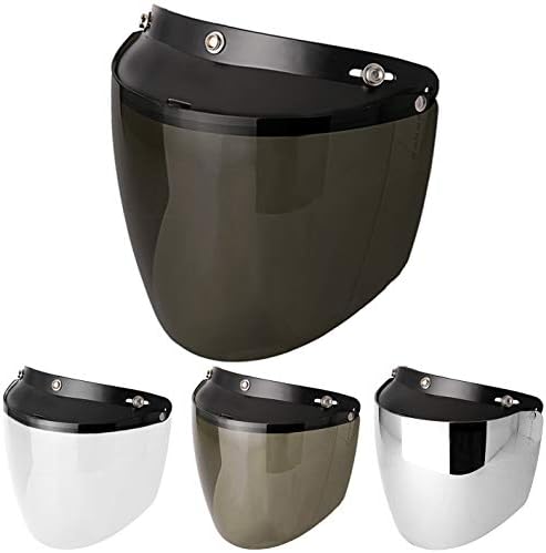 3-Snap Flip Shield Visor for Motorcycle Helmets (Clear)