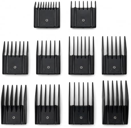 Miaco 10 Piece Universal Clipper Guide Comb Guard Set Compatible with Full Size Clippers Oster Classic 76, Oster A5, Andis AG, Andis BG, Wahl Senior