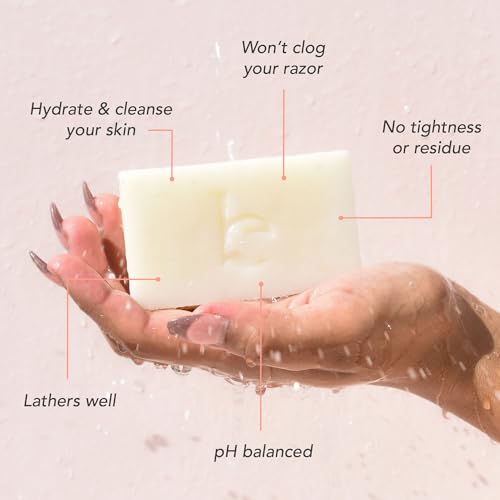 Bar Soap for Shaving - USA Made with Organic & Natural Ingredients | Shave Bar for Women, Vegan Soap with Shea Butter & Coconut Oil