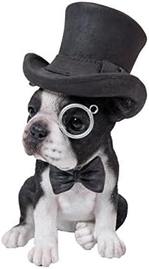 Hi-Line Gift Ltd. Boston Terrier with Top Hat - Spectacle and Bow Tie, Black and White
