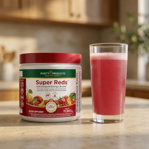 Purity Products Super Reds Powder Phytonutrient Superfood Drink Mix w/FloraGLO Lutein - Phytonutrient Blend containing Polyphenols