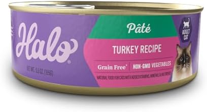 Halo Wet Cat Food Real Chicken Recipe, Grain-Free Wet Pate, Canned Cat Food for Extra Hydration, 5.5 Oz Can (Pack of 12)