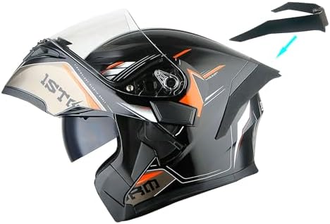 1Storm Motorcycle Modular Full Face Helmet Bike Flip up Dual Visor Sun Shield: HB89 Matt Black