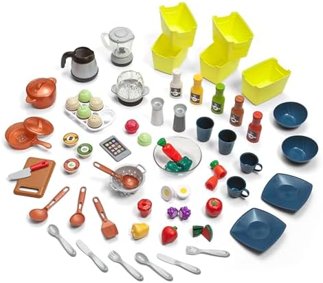 Step2 Elegant Edge Kids Kitchen Playset, Indoor/Outdoor Kitchenette, Interactive Play with Lights and Sounds, Made of Durable Plastic
