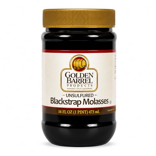 Golden Barrel Unsulfured Blackstrap Molasses, Bulk 128 oz Jug, Rich Robust Molasses for Baking, Cooking & Marinades