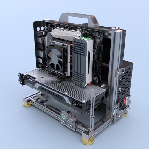 DIY Open Frame PC Chassis, Aluminum Computer Case, Supports ITX Motherboard, Excellent Cooling, Type-C Support