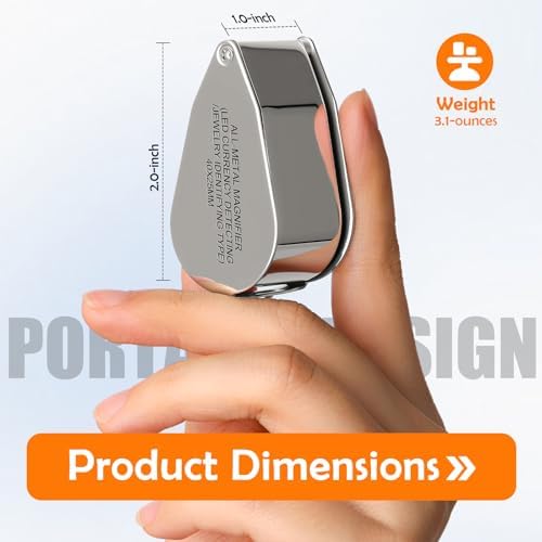 Leffis 40X Jewelers Loupe Magnifier LED/UV Illuminated Magnifying Glasses