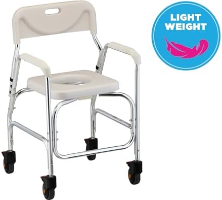 NOVA Shower Chair and Commode with Locking Wheels