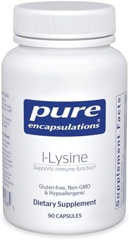 Pure Encapsulations L-Lysine - Essential Amino Acid Supplement for Immune Support & Gum, Lip Health* - with L-Lysine HCl - 90 Capsules | Essential Amino Acid Supplement for Immune Support, Gum Health, and Lip Health*