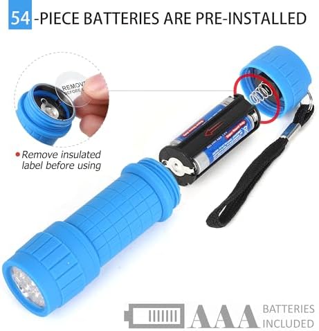 FASTPRO 18-Pack 9-LED Mini Flashlight Set with AAA Batteries Included | Small FLashlights with Lanyard, For Class Teaching, Camping, Wedding Favor