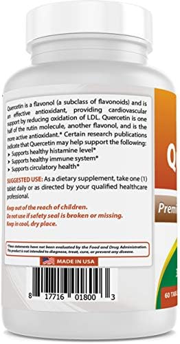 Best Naturals Quercetin 1000 mg Tablet - Immune Health - 60 Count