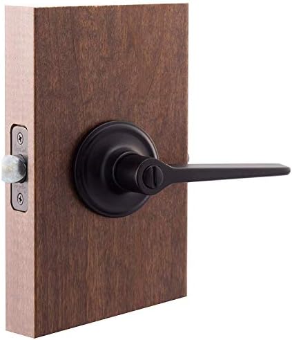 Copper Creek ZL2231BC Zl2231Bc Contemporary Push Button Privacy Zane Non-Handed Lever, Black