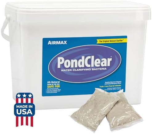 Airmax PondClear Packets Beneficial Bacteria Pond Clarifier, 24 Count | Enzyme Clarifier with EcoBoost PRx to help clear and clean pond and lake water while remaining safe for fish