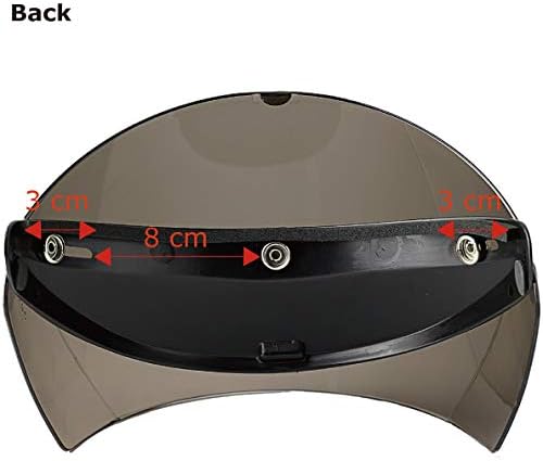 3-Snap Flip Shield Visor for Motorcycle Helmets (Clear)