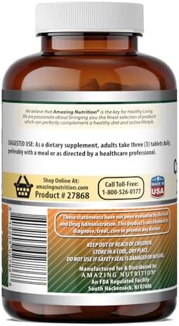 Amazing Formulas Calcium Magnesium Zinc D3-300 Tablets Per Bottle Supplement (Calcium 1000mg - Magnesium 400mg - Zinc 25mg Plus Vitamin D3 600 IU - Per Serving of 3 Tablets)