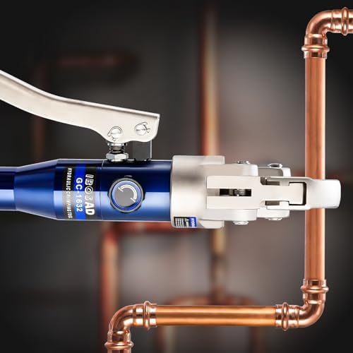 Copper Tube Fittings Hydraulic Pipe Crimping Tool with 1/2",3/4" and 1" Jaw Copper Pipe Press Crimper Pressing Pliers, with Pipe Cutter