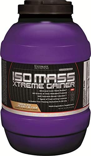 Ultimate Nutrition ISO Mass Xtreme Gainer, Chocolate Milk, 10 lb | 60g Whey Protein Blend, 60g Complex Carbs, 7 Types Of Creatine, 4 Types Glutamine, Lean Mass Gainer For Recovery