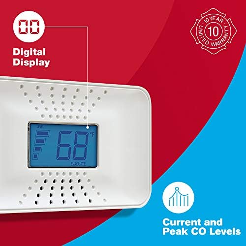 First Alert CO710 Carbon Monoxide Detector with 10-Year Battery and Digital Temperature Display | CO710