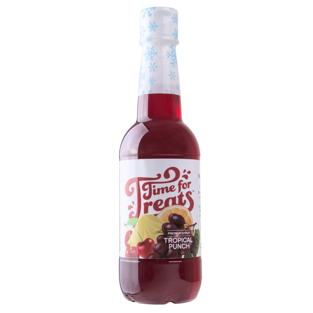 Time For Treats 3-Pack Tropical Punch, Watermelon, Lime Syrup 16.9 Fluid Ounce Per Bottle for Snow Cones, Homemade Sodas, Cocktails, Coffee, Baking and More