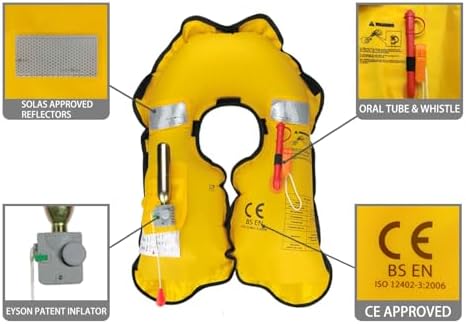 Eyson Inflatable Life Jacket Life Vest Basic Manual (709 Blue Manual)
