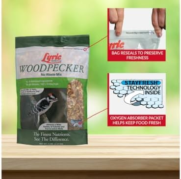 Lyric Woodpecker Wild Bird Seed for Outside Feeders, Shelled, No Waste Bird Seed with Nuts & Dried Fruit, 5 lb Bag | For outside feeders, shelled