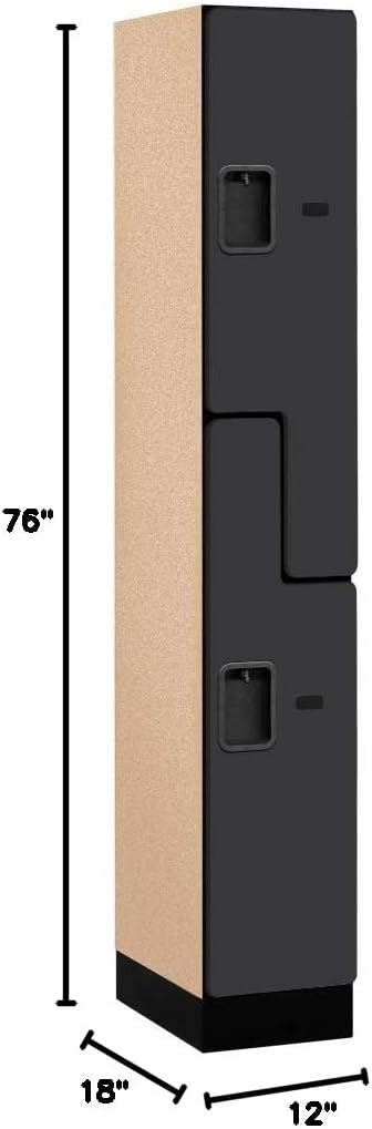 Salsbury Industries 2-Tier S-Style Designer Wood Locker with One Wide Storage Unit, 6-Feet High by 18-Inch Deep, Mahogany