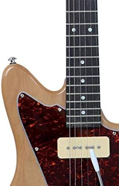 Monoprice Indio Series, 6-String Offset DLX Plus Alder Electric Guitar - Right Handed, With Gig Bag, Blue, OS40