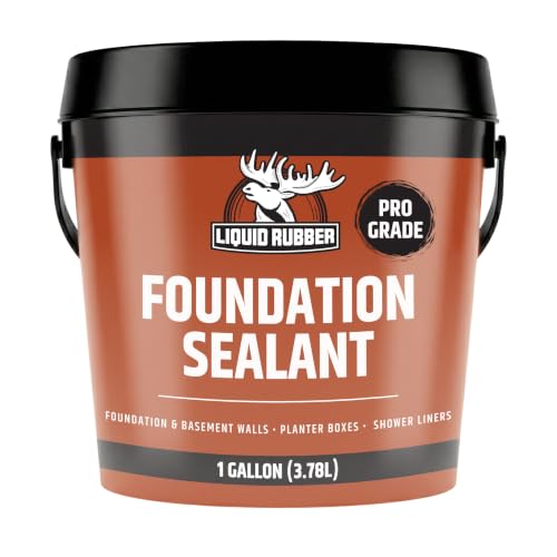 Liquid Rubber Foundation Sealant - Basement Waterproof Sealer, Black, 5 Gal | Flexible Elastomeric Coating - Crack Filler, Leak Repair, Basement Waterproofing Solution, Indoor/Outdoor Use, DIY Protection