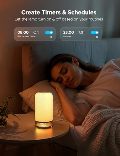 Govee RGBIC Smart Table Lamp 2, Touch Bedside Small Table Lamp (Corded) | LED Desk Lamp Compatible with SmartThings, Matter, Alexa