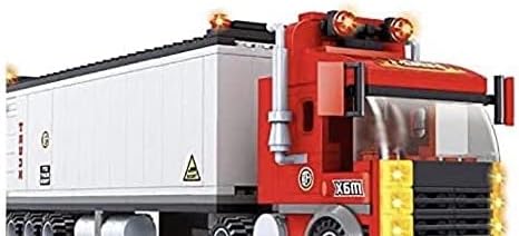 General Jim's Big Red Semi-Truck Building Blocks Truck Vehicle | Compatible with Lego and All Major Brick Building Brands