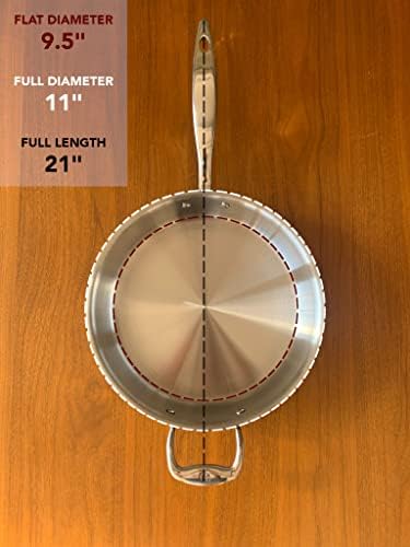 Heritage Steel 6 Quart Rondeau with Lid - Titanium Strengthened 316Ti Stainless Steel with 5-Ply Construction - Induction-Ready and Fully Clad, Made in USA
