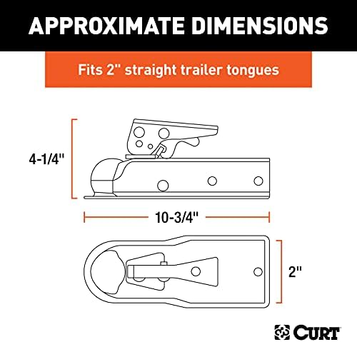 Curt Manufacturing K-5153 Class 2 3500 Gtw 2 in Ball 2 in Channel Zinc Plated
