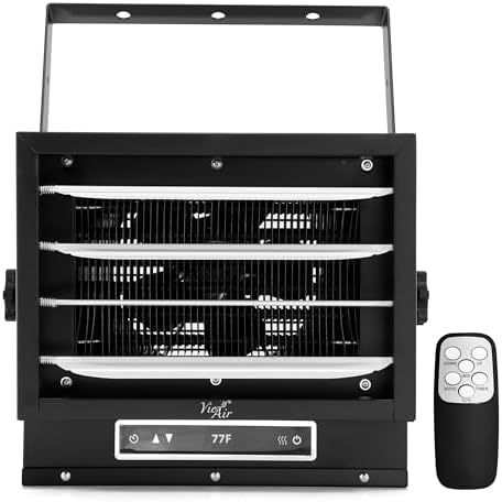 Vie Air 7500W Portable Hard-Wire Installation Garage Heater With Remote and Vertical and Horizontal Air Flow