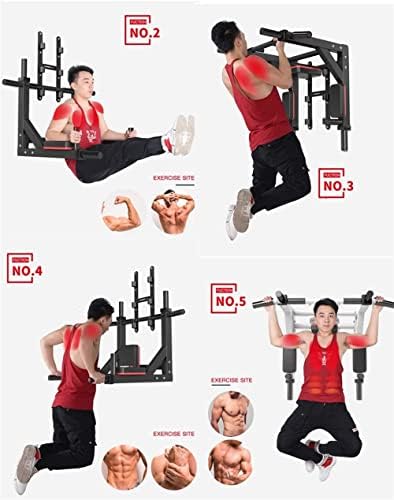 HAKENO Multifunctional Wall Mounted Pull Up Bar/Chin Up bar,Dip Station for Indoor Home Gym Workout,Power Tower Set Gym Equipment 800LBS