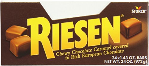 Riesen Dark Chocolate Covered Caramel Candies - Individually Wrapped Soft & Chewy Candy Pieces, 45% Cacao, European Dark Chocolate - 30 oz Bulk Bag (Pack of 1)