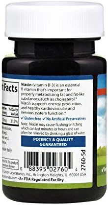 Carlson Niacin, 50 mg, Cholesterol Metabolism, Nerve Function, 300 Tablets | Energy Production