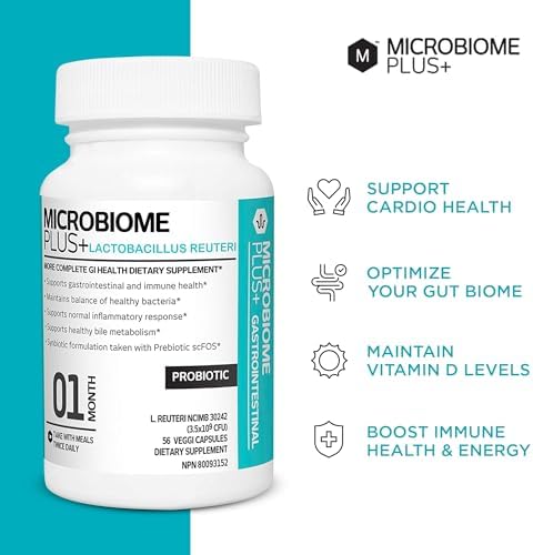 Microbiome Plus Gastrointestinal Probiotics L Reuteri NCIMB 30242 GI Digestive Supplements Capsule