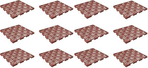 Deck Tiles - 6-Pack Pavers - Polypropylene Interlocking Patio Tiles - Outdoor Flooring for Patio, Porch, Garage, or Pool Deck by Pure Garden (Terracotta)