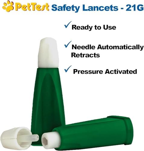 Safety Lancets for Dogs & Cats 21 Gauge, Diabetes Blood Testing