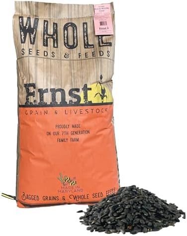 Ernst Grain & Livestock Black Oil Sunflower Seeds - Birdseed for Outside Feeders Wild Bird Food - Ideal Bird Seed for Cardinals