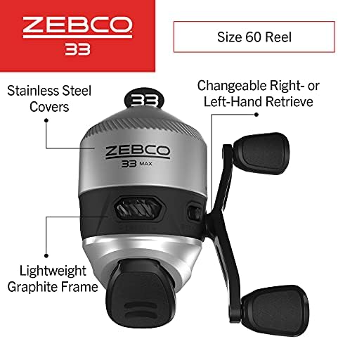Zebco 33 Spincast Reel and Fishing Rod Combo, 6-Foot 2-Piece Fiberglass Rod with EVA Handle, Quickset Anti-Reverse Fishing Reel with Bite Alert