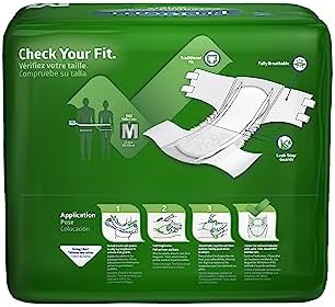FitRight Adult Incontinence Briefs with Tabs, Extended Wear, Medium, 27" to 43", 15 Count